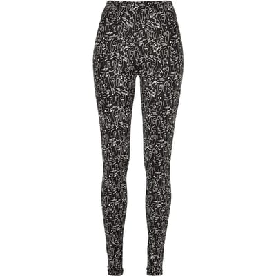 Urban Classics - Soft AOP blackline Legging - XS - Zwart/Wit