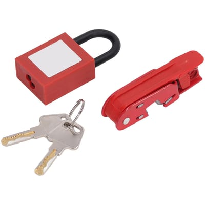 Stroomonderbreker Lockout Kit Hoge Sterkte Stroomonderbreker Schakelaar Vergrendelapparaat met Nylon Hangslot red