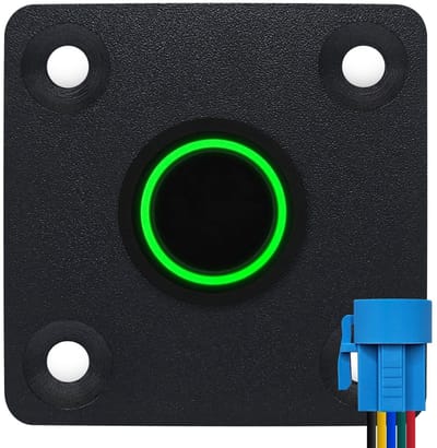 ProRide Metalen drukschakelaar Inbouwpaneel 220V ON-OFF - 16mm - met Aansluitkabel - LED indicatie Groen