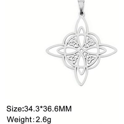Heksenknoop Hanger, Ierse Keltische Stijl, Handgemaakt DIY Armband Ketting, Creatief Sieraden Cadeau Gepersonaliseerd Accessoire white