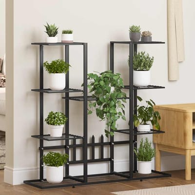 vidaXL - Bloemenstandaard - 94,5x25x89 - cm - ijzer - zwart