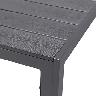 Tuin Eettafel - Buitenmeubel Aluminium - Gezellig Dineren - Weerbestendig WPC blad - 160x90x74cm - Antraciet Grijs