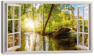Schilderij Uitzicht op groen - 70 x 118 - Hout - REINDERS