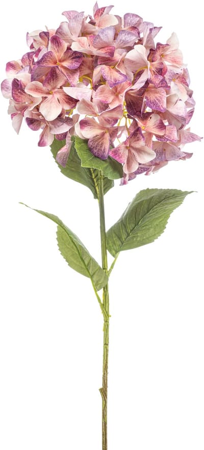 Emerald - Kunstbloem Hortensia XL peach/paars 90cm - Kunstplant voor binnen