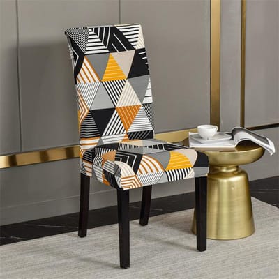 Housse de chaise extensible géométrique en élasthanne, housse de siège élastique pour salle à manger, banquet, hôtel, restaurant, cuisine Universal Size