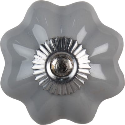 Clayre & Eef Deurknop Ø 5 cm Grijs Keramiek