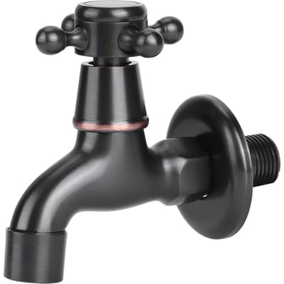 Retro Stijl Messing Enkele Hendel Enkele Koud Snel Open Kraan Dweilbak Waterkraan voor ThuisgebruikKort black