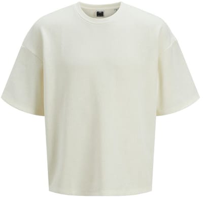 Jack&jones Jcointerlude Fabric Tee Ss Crew Neck Cloud Dancer | Beige | Maat: M