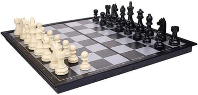 Magnetische Schaakset - Reisspel Opvouwbaar - Intelligentie Trainen - Stukken Blijven Zitten - King 9.6cm - A