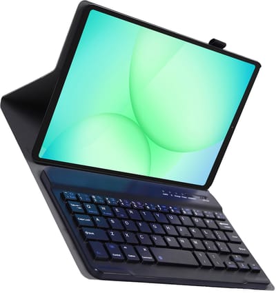 Hoes Geschikt voor Samsung Galaxy Tab A9 - Toetsenbord Case - Keyboard Book Cover - Hoesje - Donkerblauw