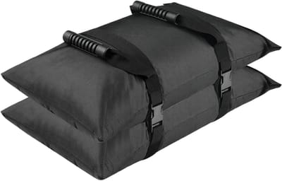 Zandzakken - Parasolvoeten - Stabiliteit Buiten - Hoogwaardig Oxford Weefsel - 36 x 65 cm - Zwart