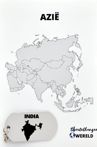 India Sleutelhanger inclusief kaart – India cadeau – beste land- Leuk kado voor je Vriend om te geven - 2.9 x 5.4CM