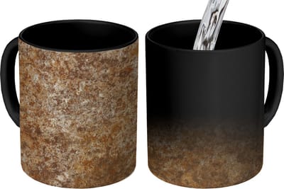 Magische Mok - Foto op Warmte Mokken - Koffiemok - Graniet - Design - Structuur - Steen - Bruin - Magic Mok - Beker - 350 ML - Theemok