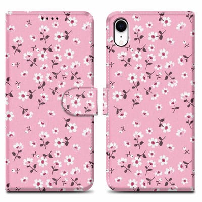 Cadorabo Hoesje geschikt voor Apple iPhone XR - Design Bloemenregen No. 6 - Beschermhoes Case Cover met magnetische sluiting, standaardfunctie en kaartvakje