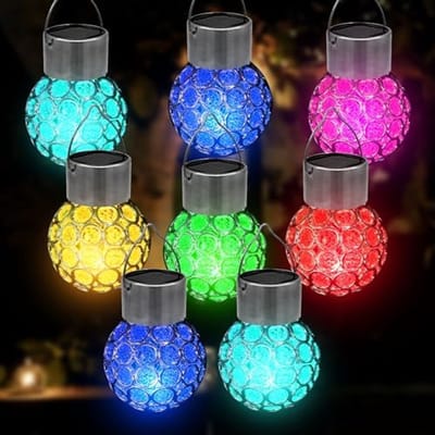 Hangende Zonnelampen voor Buiten - Multicolor - 15 x 8 cm - Waterdichte Lampen op Zonne-energie - Voor Tuin en Balkon