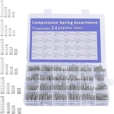 420x Drukveren Set RVS Assortiment (25 Maten) - Kleine Compressieveren voor Reparatie en Hobby