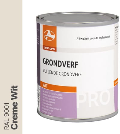OAF PRO Grondlak Professioneel Creme Wit (RAL 9001) 750 ml - Grondverf voor Hout en Metaal - Grondverf Buiten - Kan 1 Jaar buiten zonder aflak - In 9.000 mengkleuren