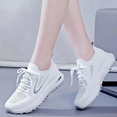 Sport hardloopschoenen dames Air Mesh ademend wandelen dames sneakers comfortabele witte mode casual sneakers schoen fee cou 37 gray
