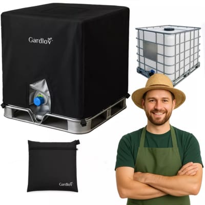 Gardlov hoes voor IBC watertank – UV-bestendig, wasbaar, zwart 100 × 100 × 115 cm