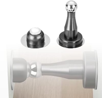 IMstore - Magnetische Deurstopper - Roestvrij staal - Geluidsarm - Donkergrijs - Vloermontage - Duurzaam en modern design - Geschikt voor slaapkame...
