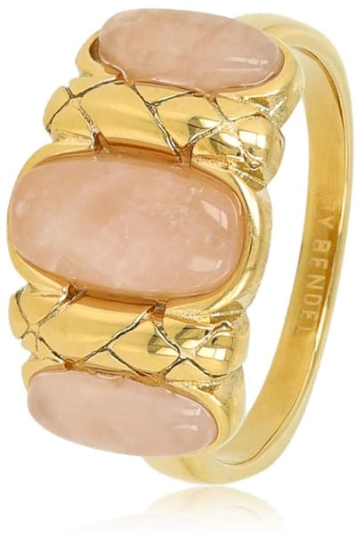 My Bendel - Vintage Romance Ring met Edelstenen • Rose Quartz - met Luxe Cadeauverpakking | Sieraden Voor Dames | Maat 17.00 Mm / Maat 53