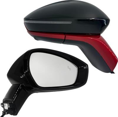BILMAX Rechterbuitenspiegel voor Chery Omoda 5 Pro 2024-2025, met richtingaanwijzer, elektrisch inklapbaar, dodehoekassistent, instapverlichting, camera, zwart glanzend, 12+1 pin (passagierszijde)