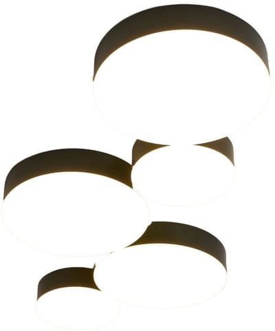 Kosilum - Skavi - Plafondlamp - Zwart - Metaal en PVC