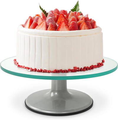 Candala Cake Draaitafel, 30,5 cm roterende glazen taartdraaitafel, roterende taartstandaard met antislip rubberen bodem mooie bakgereedschap, apparatuur voor het maken van taarten