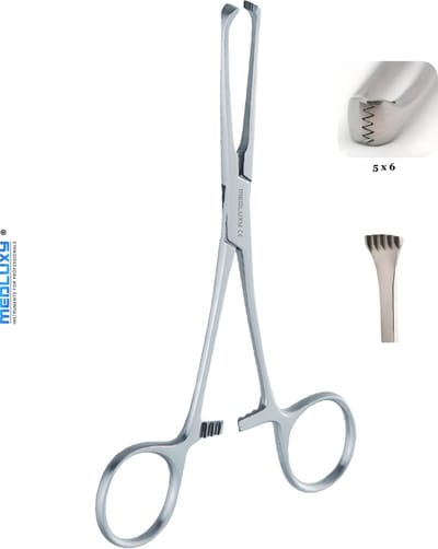MEDLUXY® - Allis Weefselklem - 20 cm - Recht - 6x5 Tanden (EHBO, Tissue Forceps, Weefsel Tang, medische Klemschaar, Darmtang, Verpleegkunde, Veterinair, Arts)