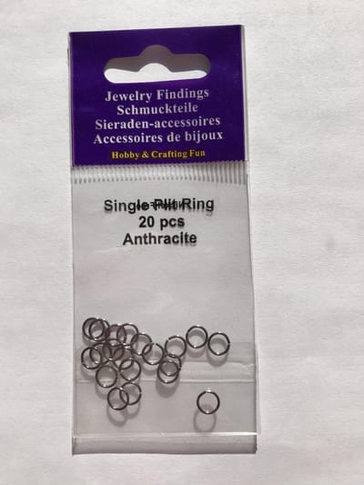 Enkele Splitringen 8mm Antraciet 3 zakjes a 20 stuks (dus 60 stuks totaal)