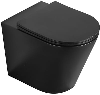 Mexen Rico staande Rimless wc-kom met slim, zacht sluitend deksel, duroplast, mat zwart - 32724085