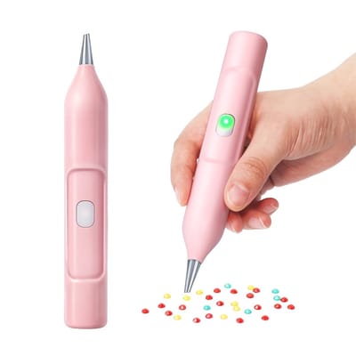carmdering - Elektrische Diamond Painting Pen – Met Vacuümtechniek – Oplaadbaar via USB-C – Comfortabel in Gebruik – Voor Ronde en Vierkante Steentjes – Roze