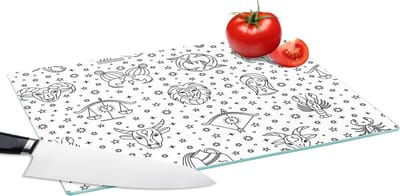 Glazen Snijplank - 39x28 - Sterrenbeeld - Patroon - Zodiac - Horoscoop - Snijplanken Glas