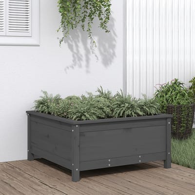 vidaXL - Plantenbak - 82,5x82,5x39 - cm - massief - grenenhout - grijs