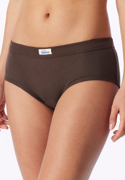 Donkerbruine panty met fijne fijnrib - Revival Paula 36