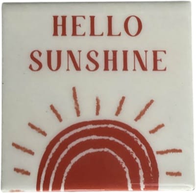 HomeBound by KY | Tegeltje Hello Sunshine | 10,5x10,5x0,5cm