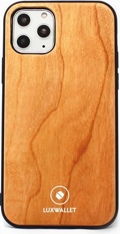 LUXWALLET - Cherrywood - iPhone 11 PRO Houten Hoesje - Back Cover TPU Case met Echt Hout