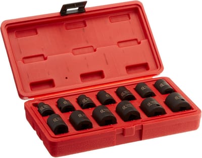 Slagsleuteldoppenset 3/8 inch Standaard Metrisch 12-Punts 13-Delig