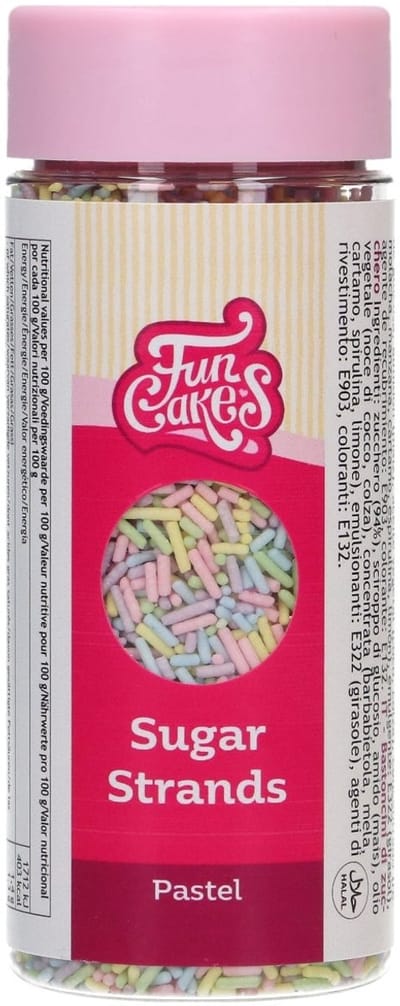 FunCakes Sugar Strands - Pastel - 80g - Sprinkles - Eetbare Taartdecoratie