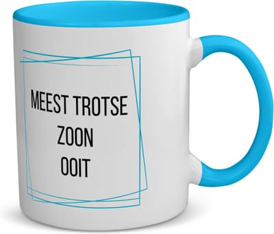 Akyol - meest trotse zoon ooit koffiemok - theemok - blauw - Zoon - trotse zoon - verjaardagscadeau - verjaardag - cadeau - cadeautje voor zoon - zoon artikelen - kado - geschenk - gift - 350 ML inhoud