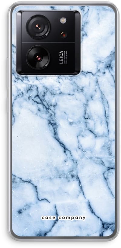 Case Company® - Hoesje geschikt voor Xiaomi 13T Pro hoesje - Blauw marmer - Soft Cover Telefoonhoesje - Bescherming aan alle Kanten en Schermrand