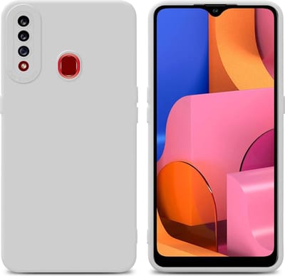 Cadorabo Hoesje geschikt voor Samsung Galaxy A20s in FLUID WIT - Beschermhoes gemaakt van flexibel TPU silicone Cover Fluid Case