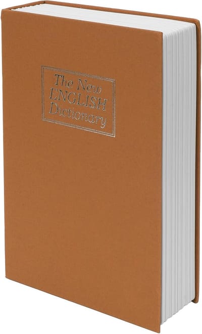 Boekkluis Met Slot - Geheime Opberger - Waardevolle Spullen Bewaren - Woordenboek Vorm - 26.5 cm Breed - Bruin