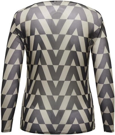 ONLY CARMAKOMA - CARNEWPEMMA L/S MESH TOP JRS - Dames - Blouses