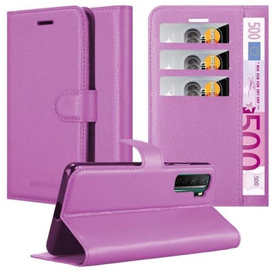 Cadorabo Hoesje geschikt voor Huawei NOVA 7 SE in MANGAAN PAARS - Beschermhoes met magnetische sluiting, standfunctie en kaartvakje Book Case Cover Etui