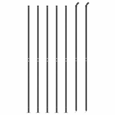 vidaXL - Draadgaashek - met - flens - 1,4x10 - m - antracietkleurig