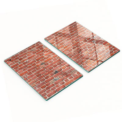 Glazen snijplanken met afbeelding van een bakstenen muur, 2x40x52 cm