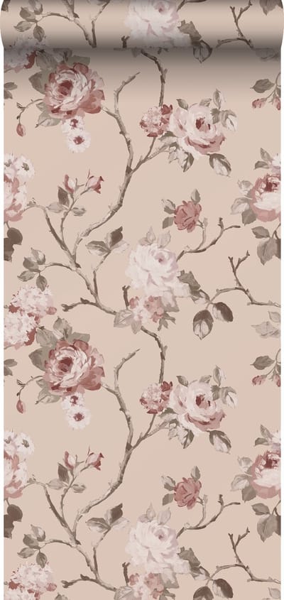 ESTAhome behang vintage bloemen roze - 53 cm x 10.05 m - 139476