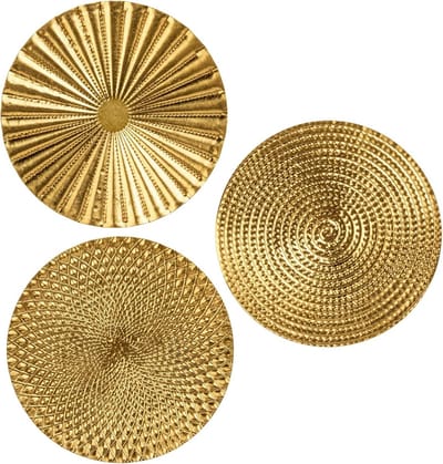 Set van 3 Gouden Metalen Sterbursts Muurdecoratie voor Woonkamer en Slaapkamer