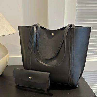 High-end Tas met Grote Capaciteit voor Dames in Herfst- en Wintermode Eénschouder Draagtas voor Dames Tweedelige Set gray